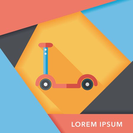 scooter flat icon with long shadow,eps10のイラスト素材