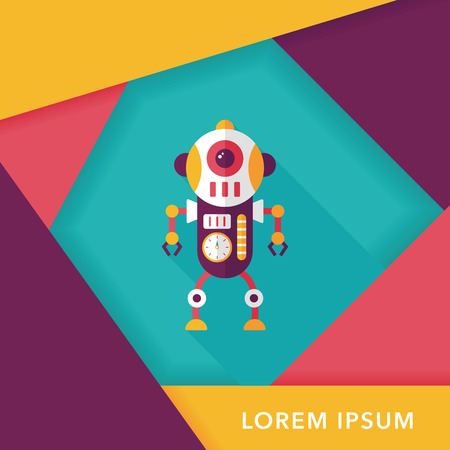 robot concept flat icon with long shadow,eps10のイラスト素材