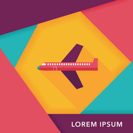 airplane flat icon with long shadow,eps10のイラスト素材