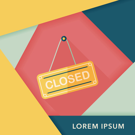 shopping store sign flat icon with long shadow,eps10のイラスト素材