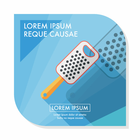 kitchenware grater flat icon with long shadowのイラスト素材