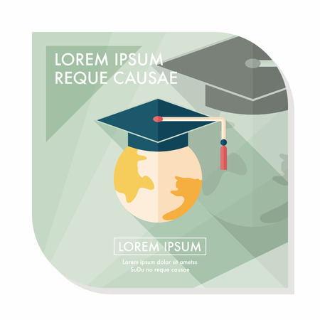 e-learning flat icon with long shadowのイラスト素材