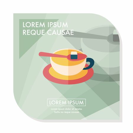 coffee flat icon with long shadow,eps10のイラスト素材
