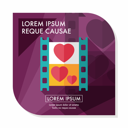 wedding film flat icon with long shadow,eps10のイラスト素材