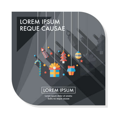 Christmas hanging flat icon with long shadow,eps10のイラスト素材