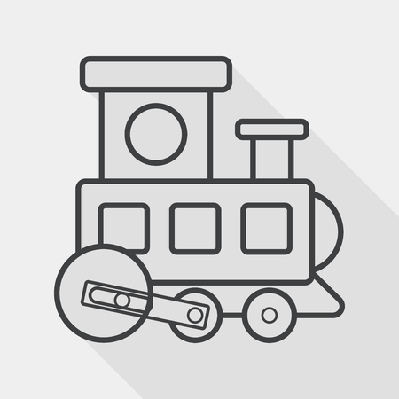 Train toy flat icon with long shadow,EPS 10のイラスト素材