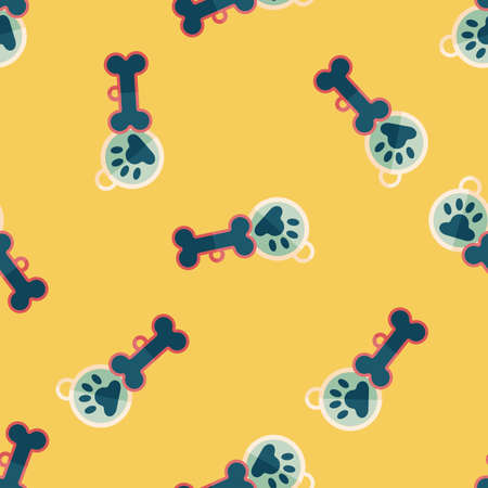 Pet tag flat icon with long shadow,eps10のイラスト素材