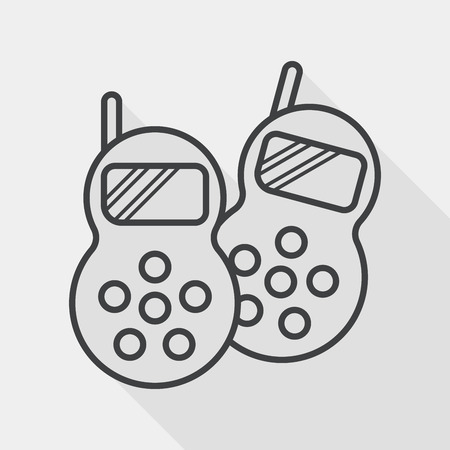 walkie flat icon with long shadow,eps10のイラスト素材