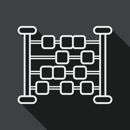 abacus calculation flat icon with long shadowのイラスト素材