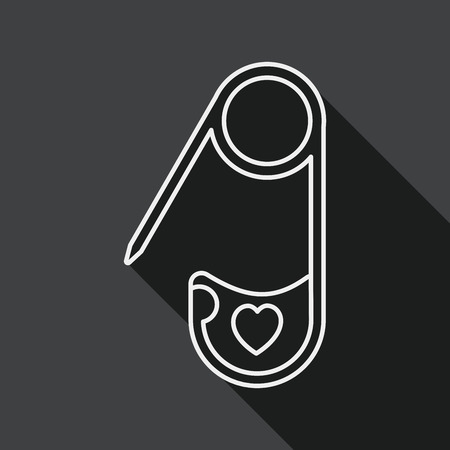 Safety pin flat icon with long shadow,eps 10のイラスト素材