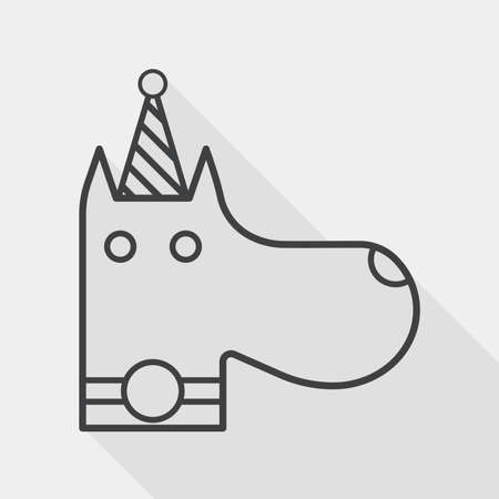 dog birthday flat icon with long shadow,eps10のイラスト素材