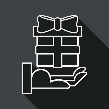 Gift flat icon with long shadow,eps10のイラスト素材