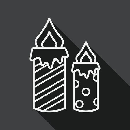 Candle flat icon with long shadow,eps10のイラスト素材