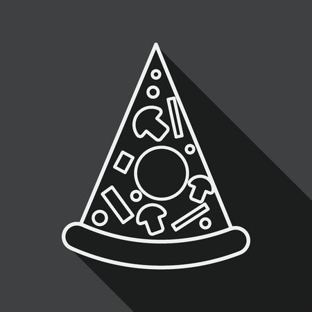 Pizza flat icon with long shadow,eps10のイラスト素材