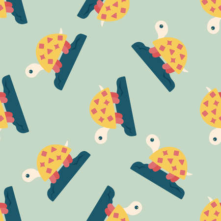 Pet turtle flat icon with long shadow,eps10のイラスト素材