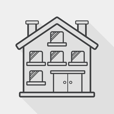 Building apartment flat icon with long shadow,eps10のイラスト素材