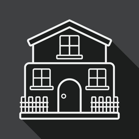 Building flat icon with long shadow,eps10のイラスト素材