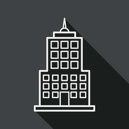 Commercial Building flat icon with long shadow,eps10のイラスト素材