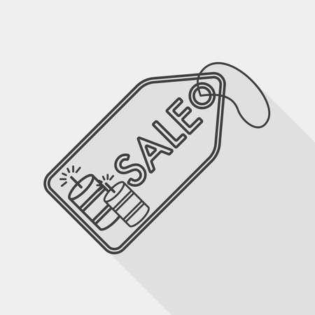 Chinese New Year SALE flat icon with long shadow,eps10のイラスト素材