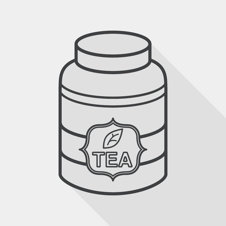 tea canister flat icon with long shadow,eps10のイラスト素材