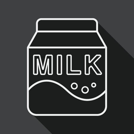 milk package flat icon with long shadow,eps10のイラスト素材