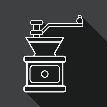 grinding coffee machine flat icon with long shadow,eps10のイラスト素材