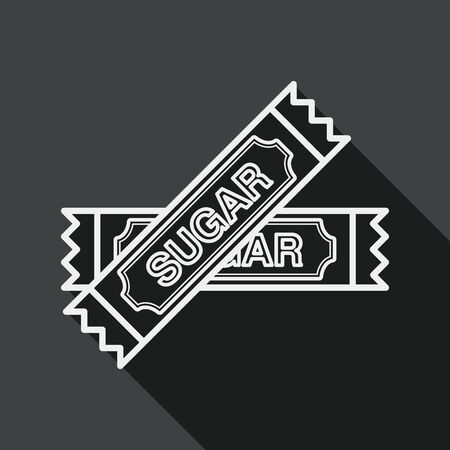 sugar packet flat icon with long shadow,eps10のイラスト素材