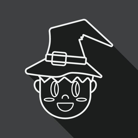 wizard flat icon with long shadow,eps10のイラスト素材