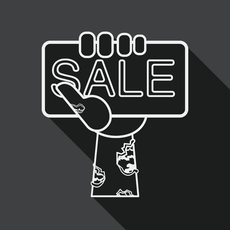 Halloween SALE flat icon with long shadow,eps10のイラスト素材