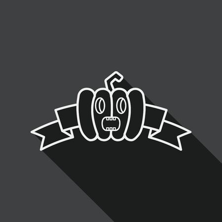 Halloween party flag flat icon with long shadow,eps10のイラスト素材