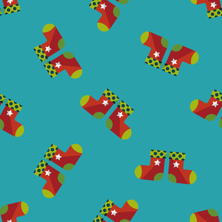 Christmas stocking flat icon with long shadow,eps10のイラスト素材