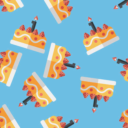 birthday cake flat icon with long shadow,eps10のイラスト素材