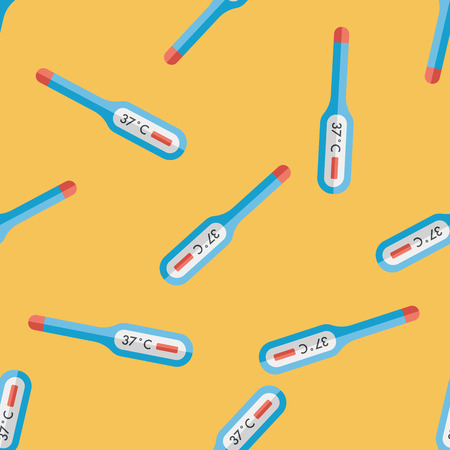 medical thermometer flat icon with long shadowのイラスト素材