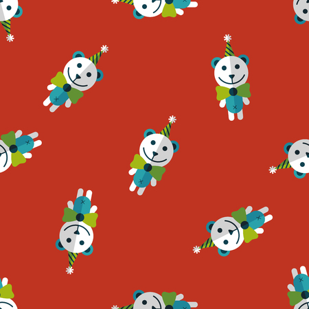 birthday teddy bear flat icon with long shadow,eps10のイラスト素材