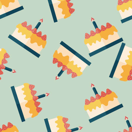 birthday cake flat icon with long shadow,eps10のイラスト素材