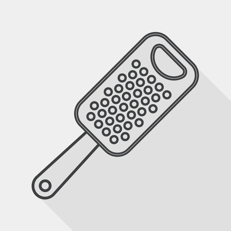 kitchenware grater flat icon with long shadow, line iconのイラスト素材