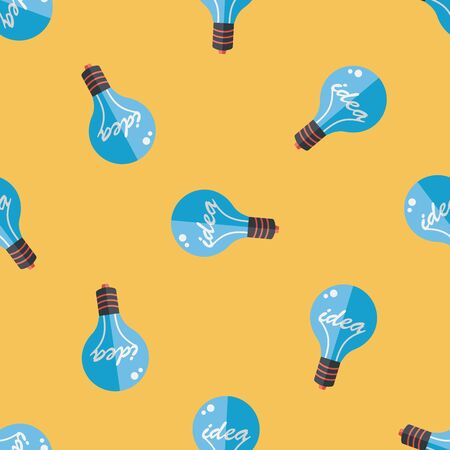 Light bulb flat icon seamless pattern backgroundのイラスト素材