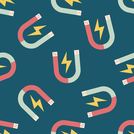 Magnet flat icon,eps10 seamless pattern backgroundのイラスト素材