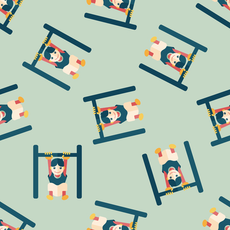 Boy hanging horizontal bar flat iconのイラスト素材
