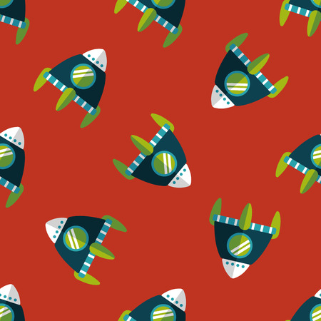Space rocket flat icon  seamless pattern backgroundのイラスト素材