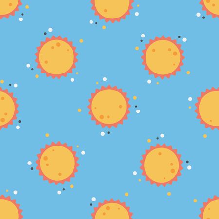Space sun flat icon,eps10 seamless pattern backgroundのイラスト素材