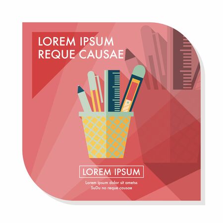 Pen Holder flat icon with long shadow,eps10のイラスト素材