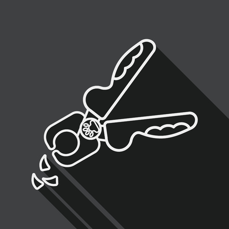 Pet nail clippers flat icon with long shadow, eps10のイラスト素材