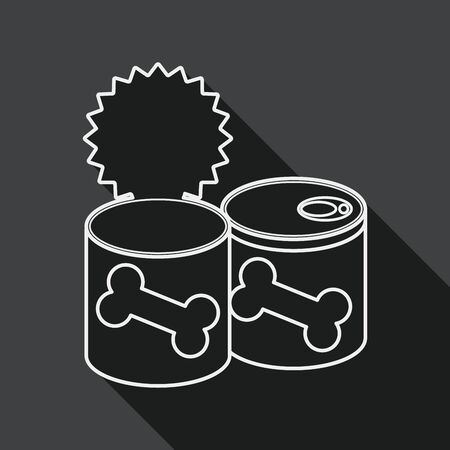 Pet dog food can flat icon with long shadow,eps10のイラスト素材