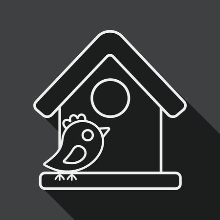 Pet bird house flat icon with long shadow,eps10のイラスト素材