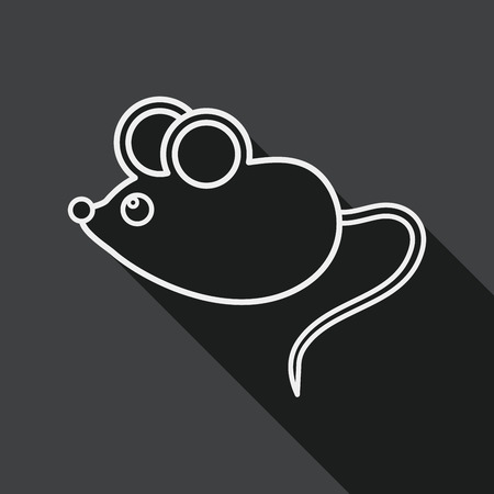 Pet mouse flat icon with long shadow,eps10のイラスト素材