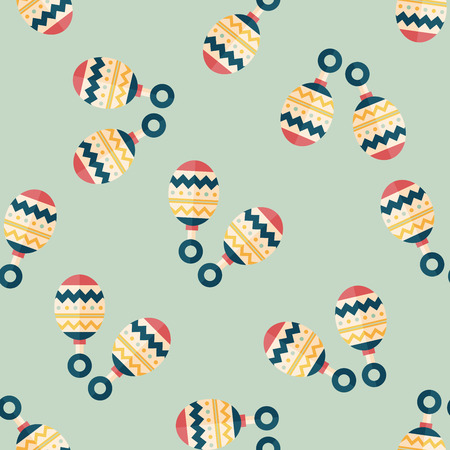 baby rattle flat icon,EPS 10 seamless pattern backgroundのイラスト素材