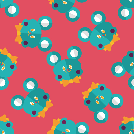 teddy bear flat icon seamless pattern backgroundのイラスト素材
