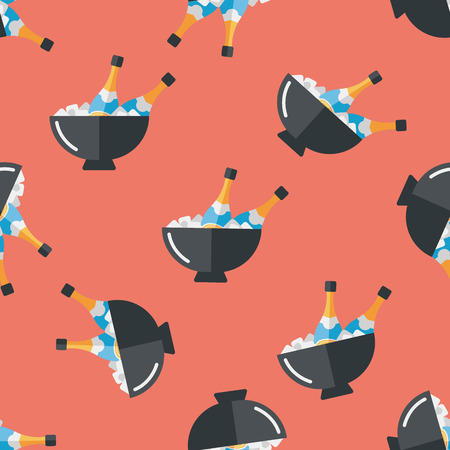 Ice bottle flat icon,eps10 seamless pattern backgroundのイラスト素材