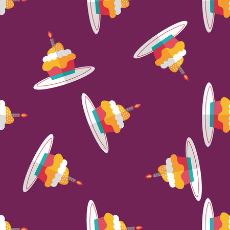 birthday cake flat icon,eps10 seamless pattern backgroundのイラスト素材